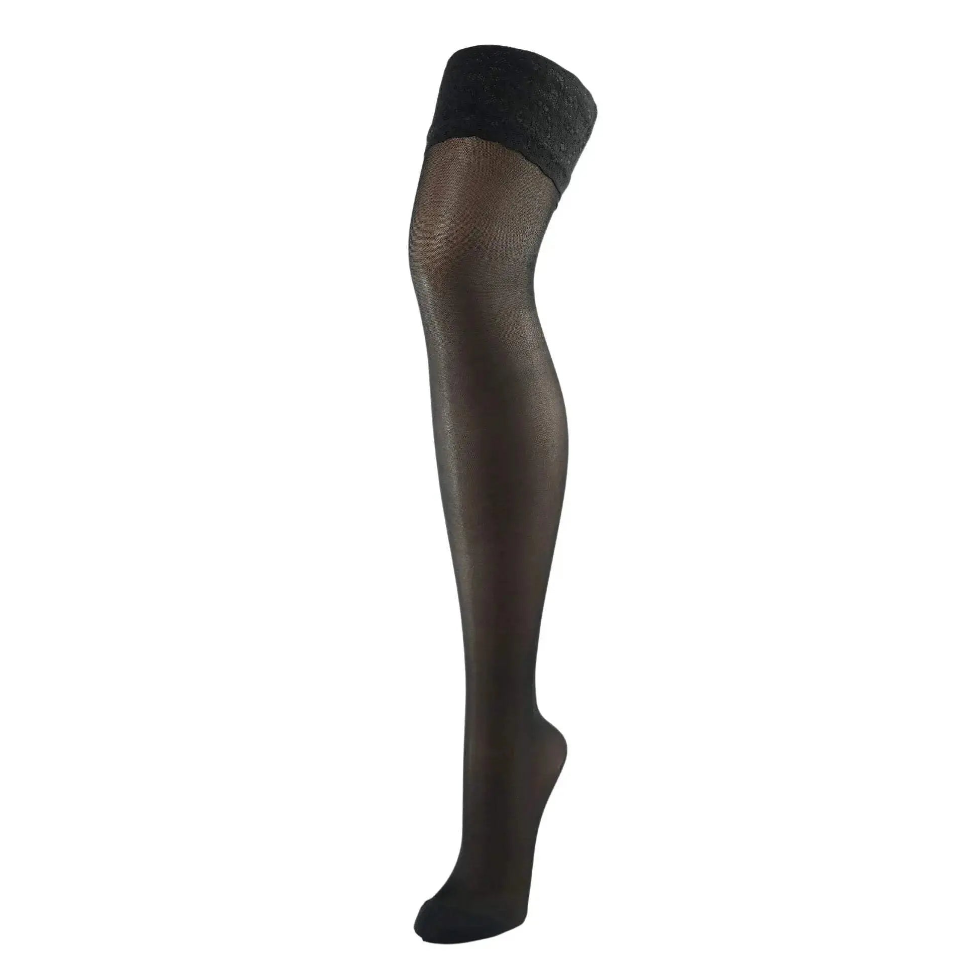 BAHNER Premium Stützstrumpfe Damen halterlose transparent, Strumpfhose, Spitzenstrümpfe, Strümpfen 140 DEN BAHNER Stützstrumpfhosen