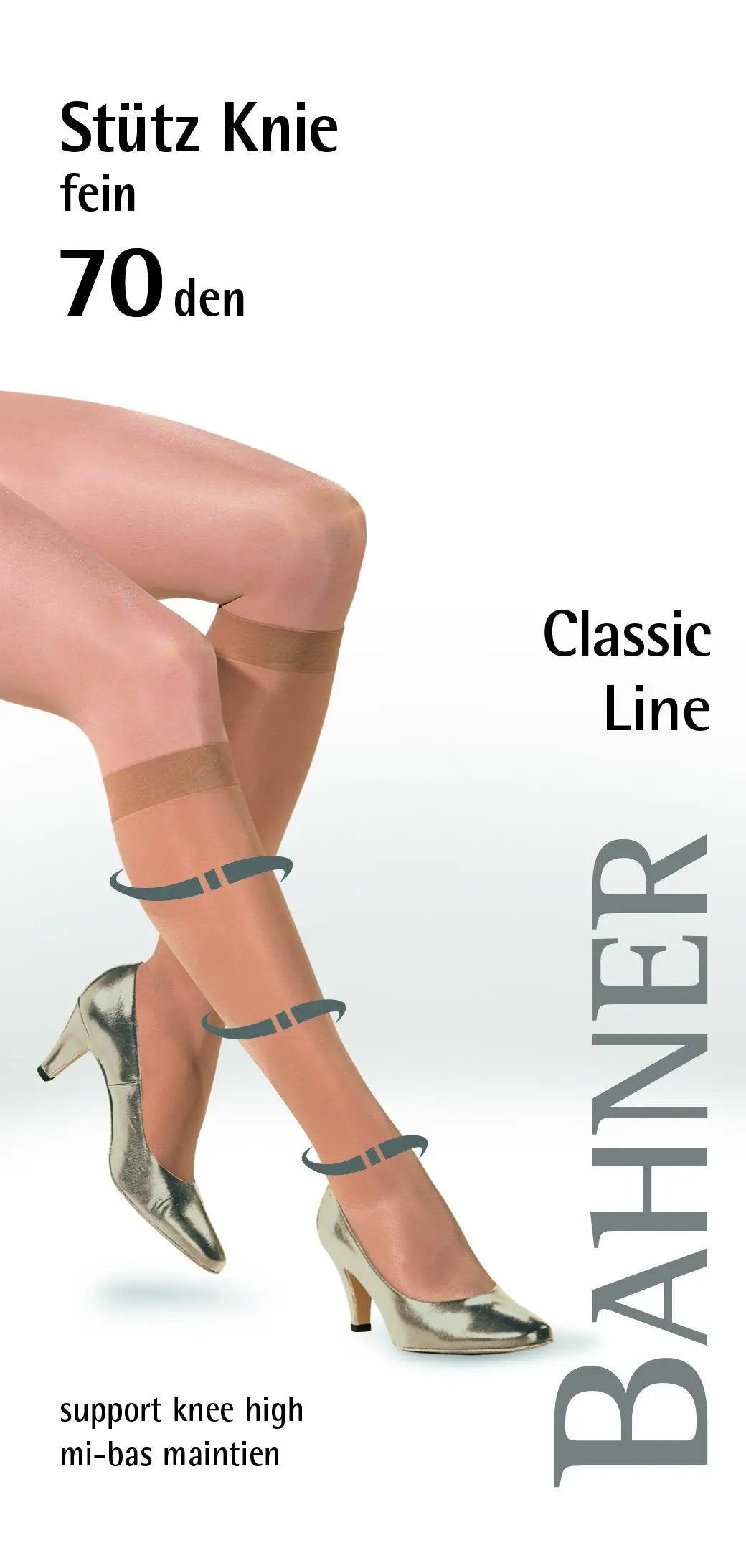 BAHNER Premium Stützstrümpfe 70den, Kniestrumpf, Damen, BAHNER Stützstrumpfhosen