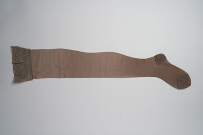 Halterlose Stützstrümpfe 140den mit breitem Haftrand starke Stützkraft - BAHNER Stützstrumpfhosen 