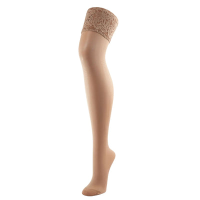 Halterlose Stützstrümpfe 40 den mit breitem Haftrand - BAHNER Stützstrumpfhosen 